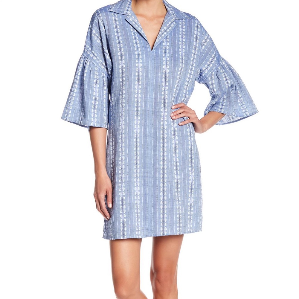 Women’s Blue Woven Jacquard Dress